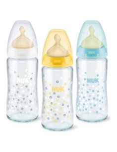 Nuk Biberón Tetina Látex Boca Ancha Cristal Talla 1 240Ml