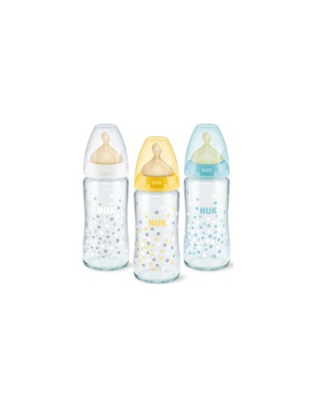 Nuk Biberón Tetina Látex Boca Ancha Cristal Talla 1 240Ml