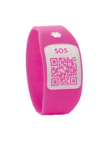 Silincode Pulsera Sos Qr Color Rosa T-S 1Ud