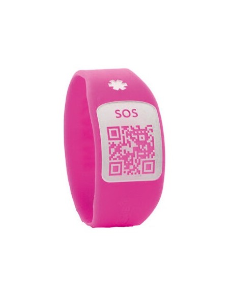 Silincode Pulsera Sos Qr Color Rosa T-S 1Ud