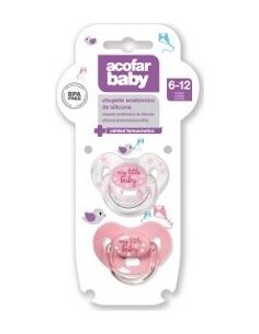 Acofarbaby Chupete Silicona Rosa 6-12M