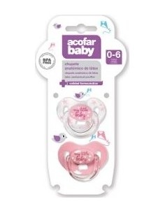 Acofarbaby Chupete Latex Rosa 0-6 M