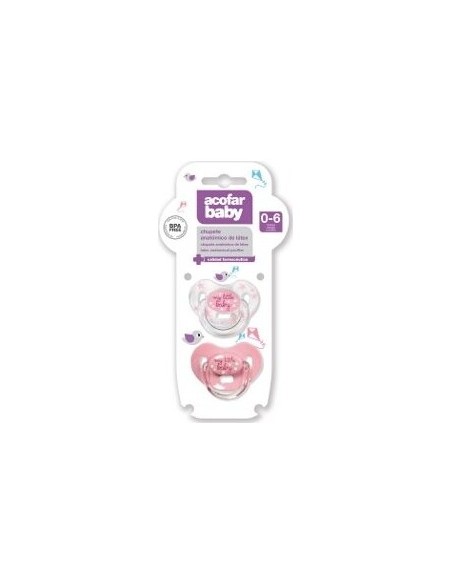 Acofarbaby Chupete Latex Rosa 0-6 M