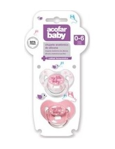 Acofarbaby Chupete Silicona Rosa 0-6M