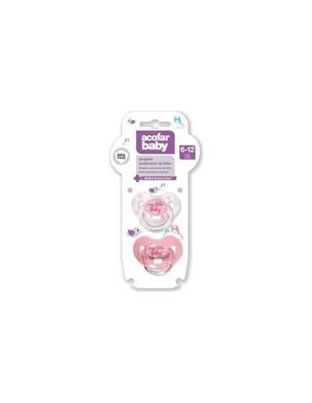 Acofarbaby Chupete Latex Rosa 6-12M