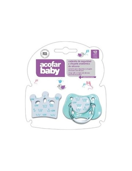 Acofarbaby Cadenita Y Chupete Silicona Anatomico Verde 12M