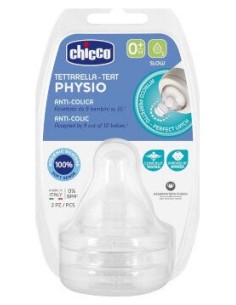 Tetina Physio 0M+ Flujo Lento Sil 2Ud