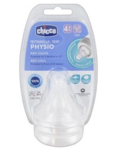 Chicco Tetina Silicona Physio 4M+ Flujo Rapido 2 U