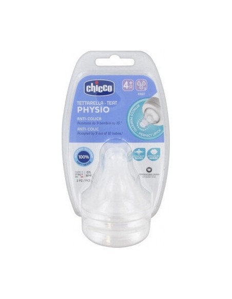Chicco Tetina Silicona Physio 4M+ Flujo Rapido 2 U