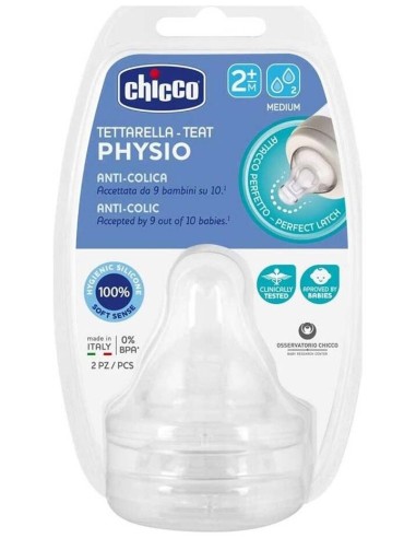 Tetina Physio 2M+ Flujo Medio Sil 2Ud
