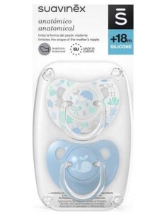 Suavinex Chupete Silicona Clasico +18M 2 Uds