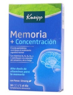 Kneipp Memoria Y Concentracion 30 Caps