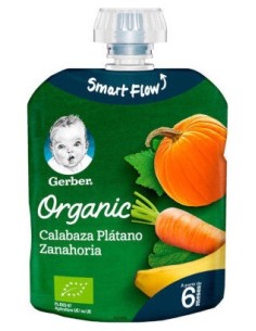 Gerber Organic Calabaza Plátano Zanahoria 90G