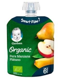 Gerber Organic Pera Manzana Plátano 90G