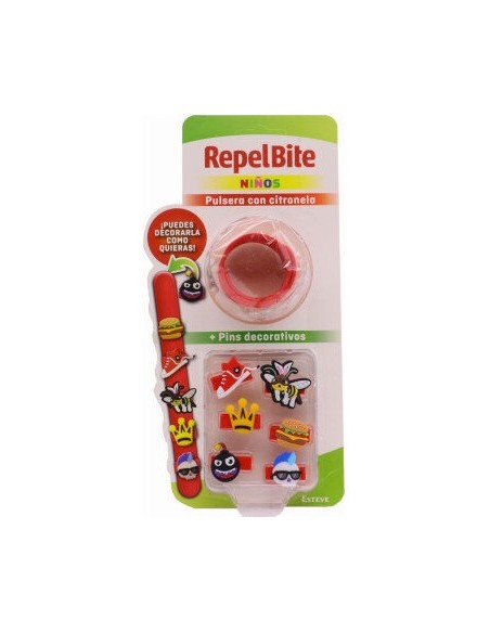 Repel Bite Niños Pulsera Citronela Pins