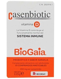 Casenbiotic Vitamina D Naranja 30Comp Masticables