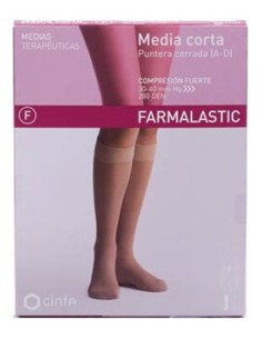 Media Corta Farmalastic Fte C/Punte Pqña