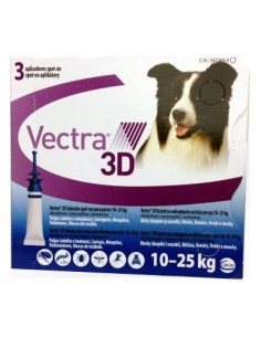 Vectra Perros 3D 10-25 Kg 3 Pip Ceva