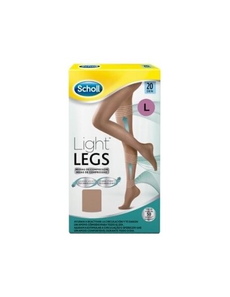 Scholl Light Legs Medias De Compresión Ligera 20Den Color Carne Talla L 1Ud