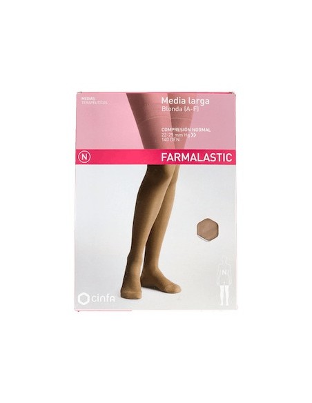 Media Farmalastic Larga Compresion Normal Blonda Beige Talla Rei