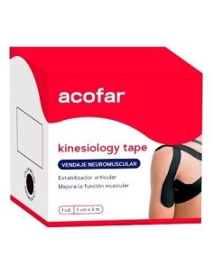 Acofarsport Kinesiology Tape Negra 5Cmx5M