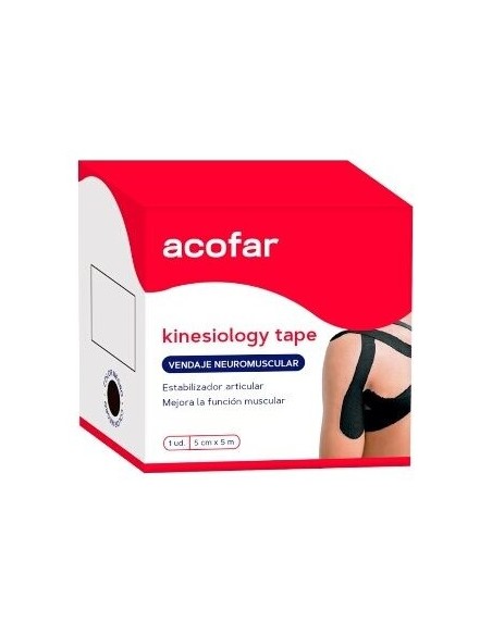 Acofarsport Kinesiology Tape Negra 5Cmx5M