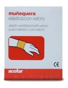Acofar Muñequera Velcro Color Blanco T-Pequeña 1Ud