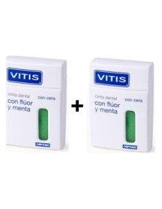 Vitis® Cinta Dental Con Cera, Flúor Y Menta 50M+50M