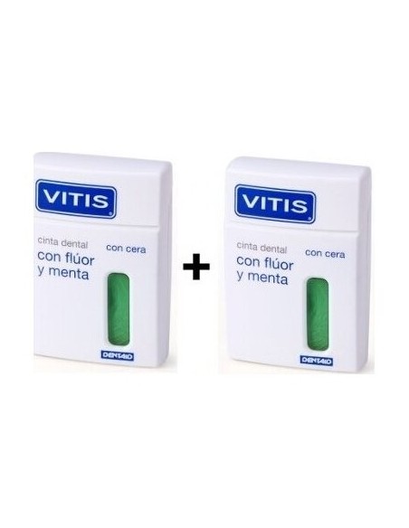 Vitis® Cinta Dental Con Cera, Flúor Y Menta 50M+50M