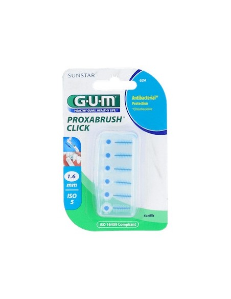 Gum® Recambio Butler Proxabrush Click 624 6Uds