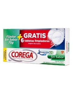 Corega Sin Sabor 70G+6 Tabletas Limpieza