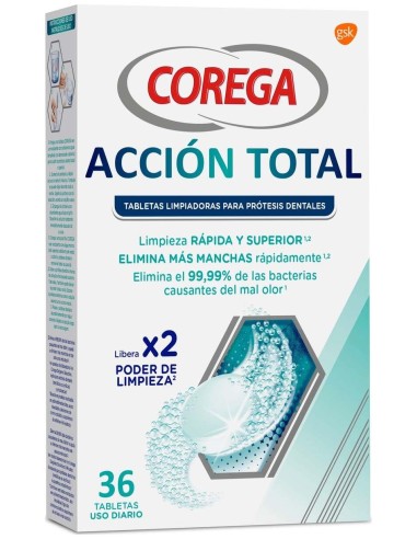 Corega Acción Total Limpiador Prótesis Dental...