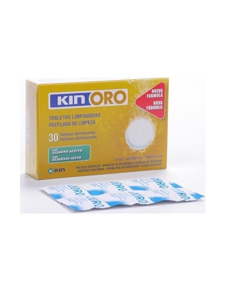 Kin Oros Tabletas Limpiadoras Prótesis Dentales 30Uds