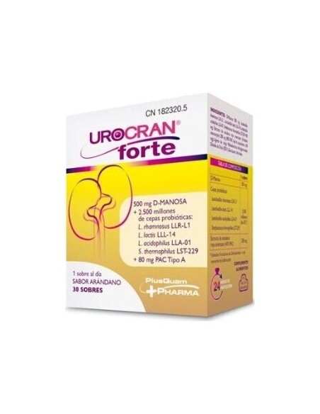 Urocran Forte Arándano Rojo + Prob D-Manosa 30 Sobres