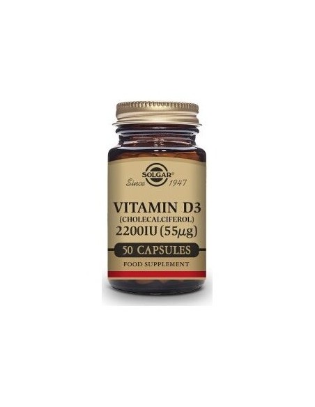 Vitamina D3 2.200 Ui 50 Capsulas Solgar